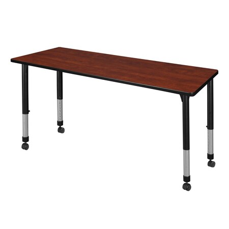 Regency Rectangular Mobile Tables, 66 W, 24 L, 23-34 H, Wood, Metal, Cherry MT6624CHAPCBK